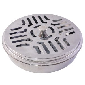 Stainless Steel Mosquito Coil Stand with Smoke Vent Lid (1 Pc)
