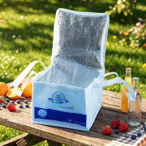 Portable Insulated Lunch Bag with Zipper Closure 16x19x21 Cm