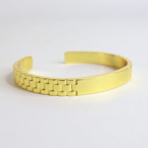 Custom Engraved Gold-Plated Bracelet – Personalized Adjustable Cuff for Men & Women