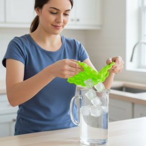 Premium Honeycomb Silicone Ice Cube Tray with Lid (1 Pc)