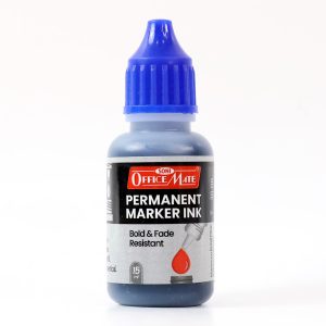 Officemate Permanent Marker Ink Blue – 15 ml Refill Bottle | Bold & Fade-Resistant
