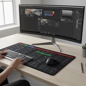 Shortcut Keyboard Mouse Pad Extended Desk Mat 70 x 30 Cm