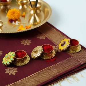 Decorative Golden Kankavati (1 Pc, Mix Design)
