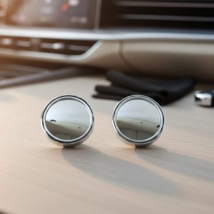 Car Silver Round Blind Spot adjustable Mirror 2 Pc