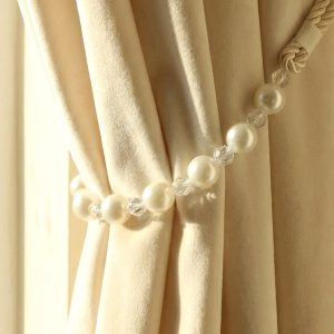 Elegant Pearl Beaded Curtain Tieback (1 Pc)