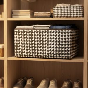 Foldable Fabric Storage Basket Organizer Box (1 Pc, 40x28Cm)