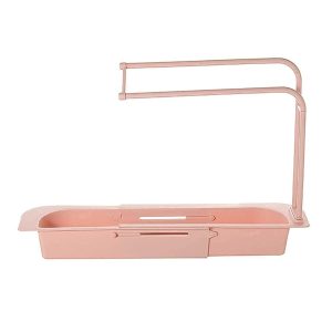 Kitchen Sink Organizer Rack with Towel Holder & Drain Tray (1 Pc)