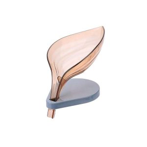 Leaf Shape Soap Dish Holder with Drain for Bathroom & Kitchen Use