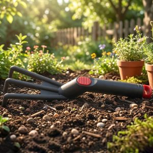 Hand Garden Cultivator Rake Plastic Gardening Tool (1 Pc, 27 Cm)