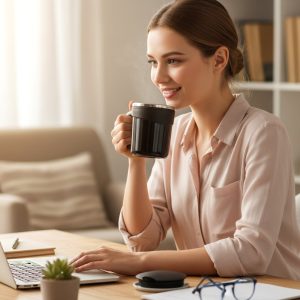 Prexo Modern Insulated Dolphin Mug With Lid (1 Pc, 200 ML Approx)