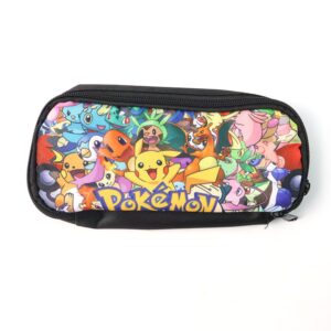 Colorful Cartoon Printed Pencil Pouch for Kids (1 Pc)