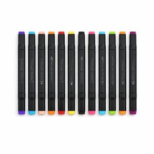 Acrylic Dual Tip Marker Watercolor Pen Set 12 Pc