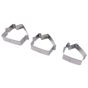 Stainless Steel House Shape Cookie Cutter Set (3 Pc Mix Design Set)