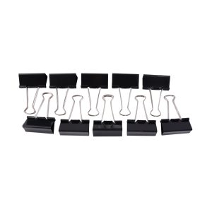 Strong Black Binder Clips (10 Pc )