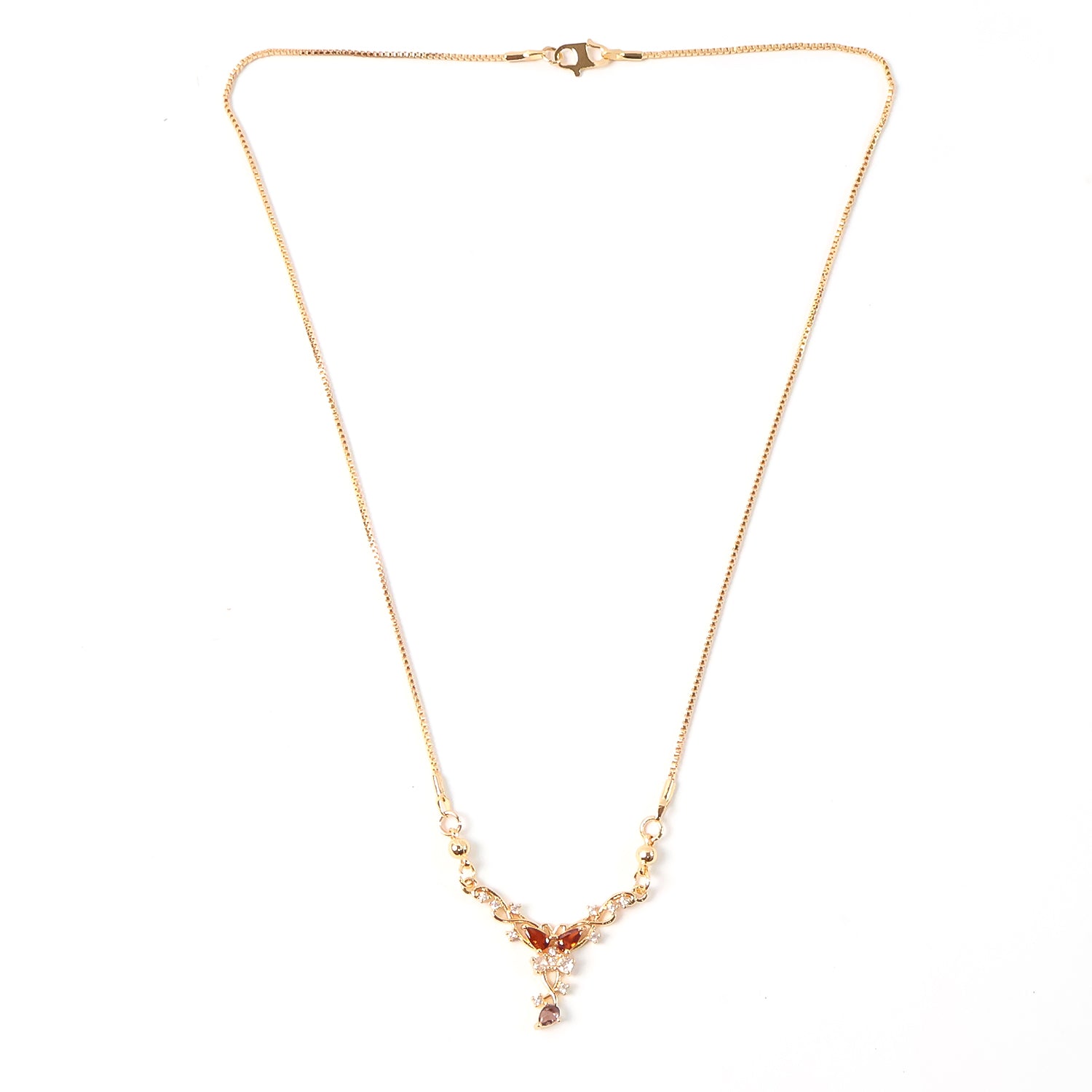 Elegant Butterfly Design Gold-Plated Pendant Necklace for Women