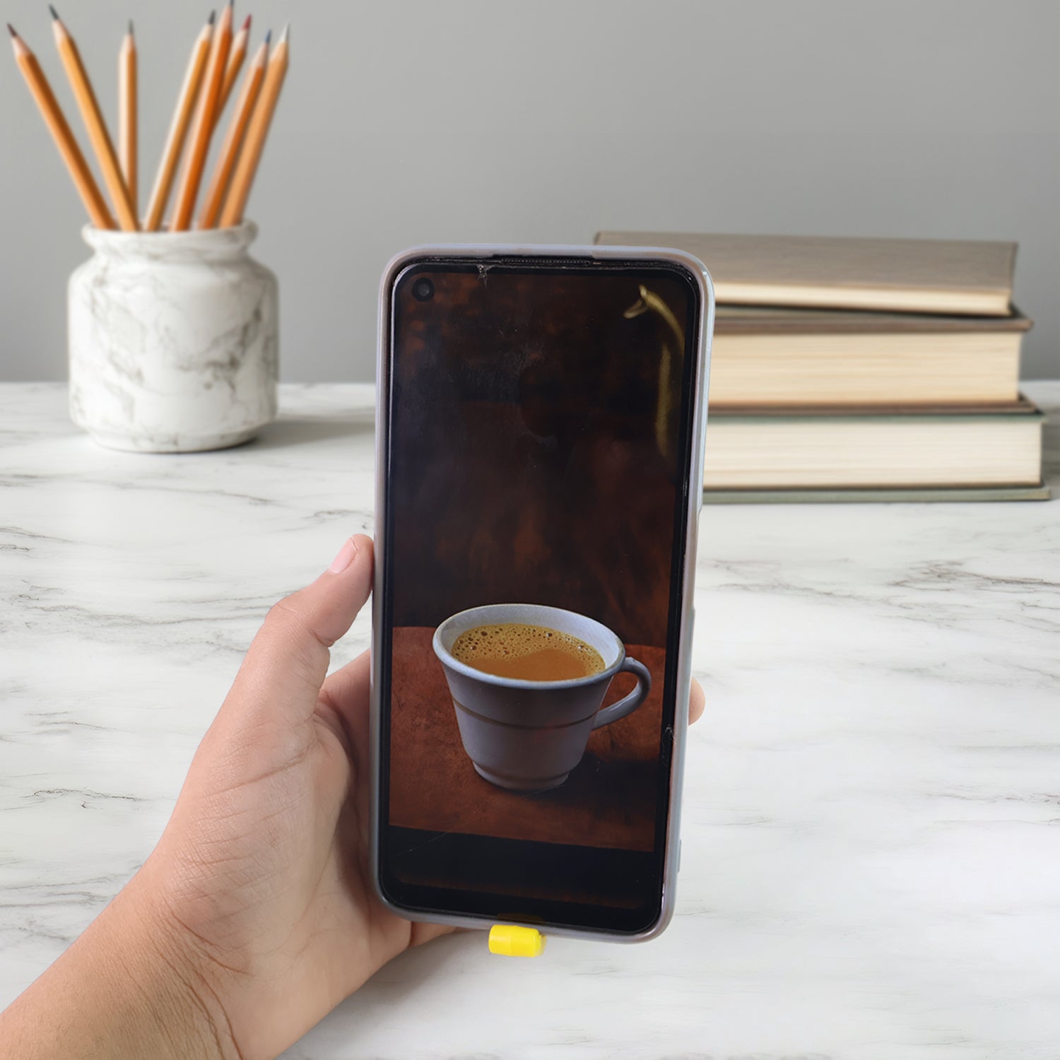 2-in-1 Plastic Dual-Finger Mobile Stand cum Keyring (1 Pc, Mixed Color)