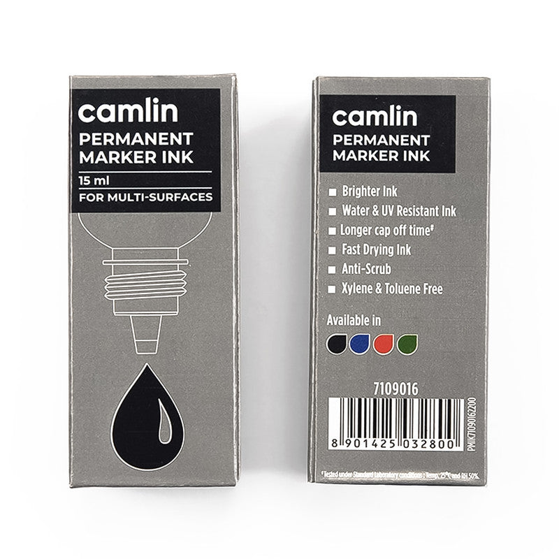 Camlin Permanent Marker Ink 15 ml – Black Color Refill Ink for Multi-Surfaces - Image 5