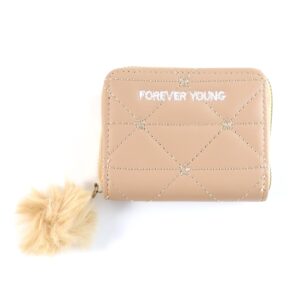 Stylish Kids Wallet with Soft Fur Zip Puller (1 Pc)
