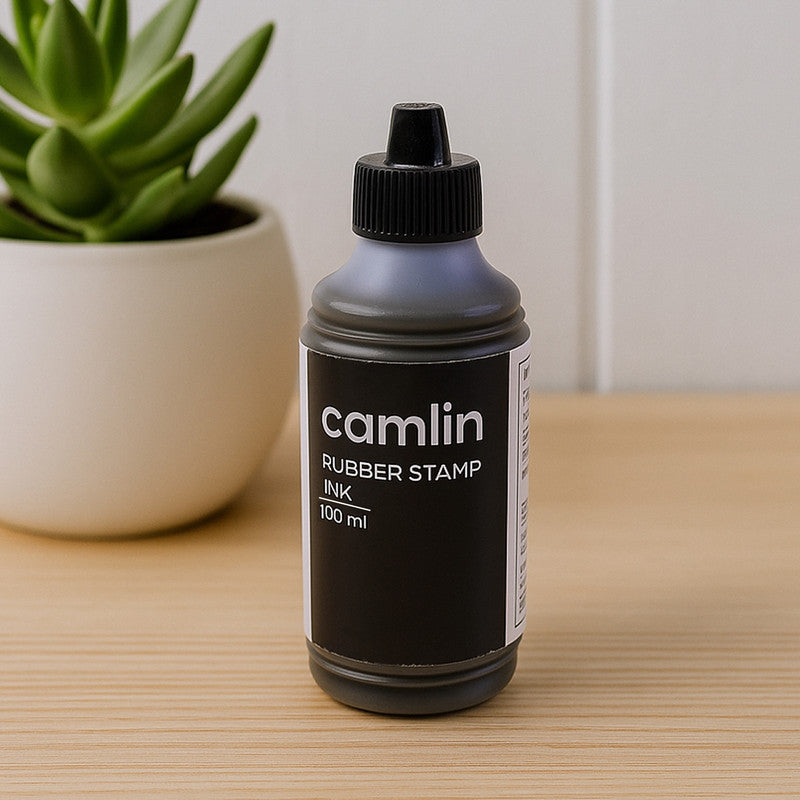 Camlin Rubber Stamp Ink Black 100 ml – Smooth, Long-Lasting Refill Ink for Stamp Pads - Image 3