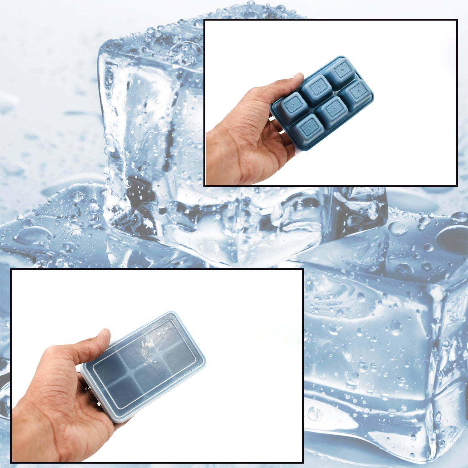 6 Grid Silicone Ice Tray Used In All Kinds Of Places Like Household Kitchens (1 Pc)