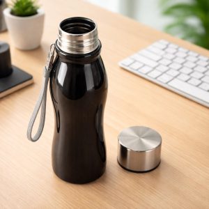 Stainless Steel Water Bottle with Carry Strap 600 ML