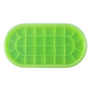 Premium Oval Silicone Ice Cube Tray with Lid (1 Pc)