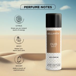 Bellavita Oud White Deo Perfume Body Spray for Men & Women 150 ML