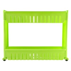 Prexo Plastic 2 Layer Slim Storage Rack with Wheels