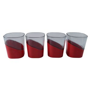 Prexo Stylish Grip Base Plastic Selo Glass (4 Pc, Set 300 ML Each)