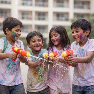 Kids Backpack Style Water Gun with Tank and Pipe Set, Pichkari (1 Set)