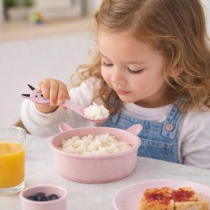 Premium Kids Feeding Bowl with Cute Spoon (1 Set, 240ML)