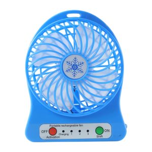 Portable Rechargeable Mini Table Fan With LED Light And Battery (1 Pc)