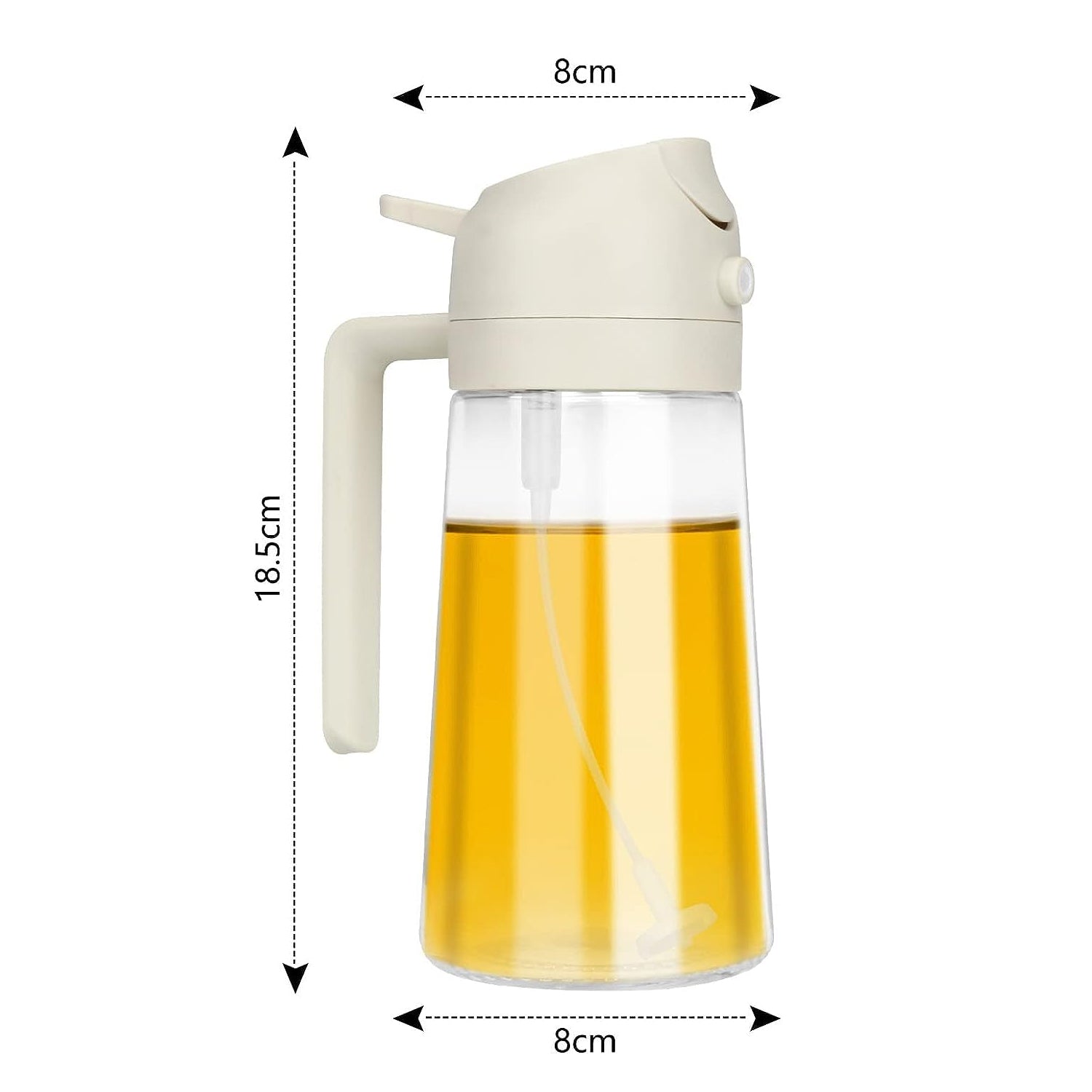 2-in-1 Multi-Purpose Glass Oil Dispenser Bottle (500 ml Approx)