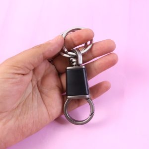 Premium Dual Ring Metal Key Holder with Rotating Swivel (1 Pc)