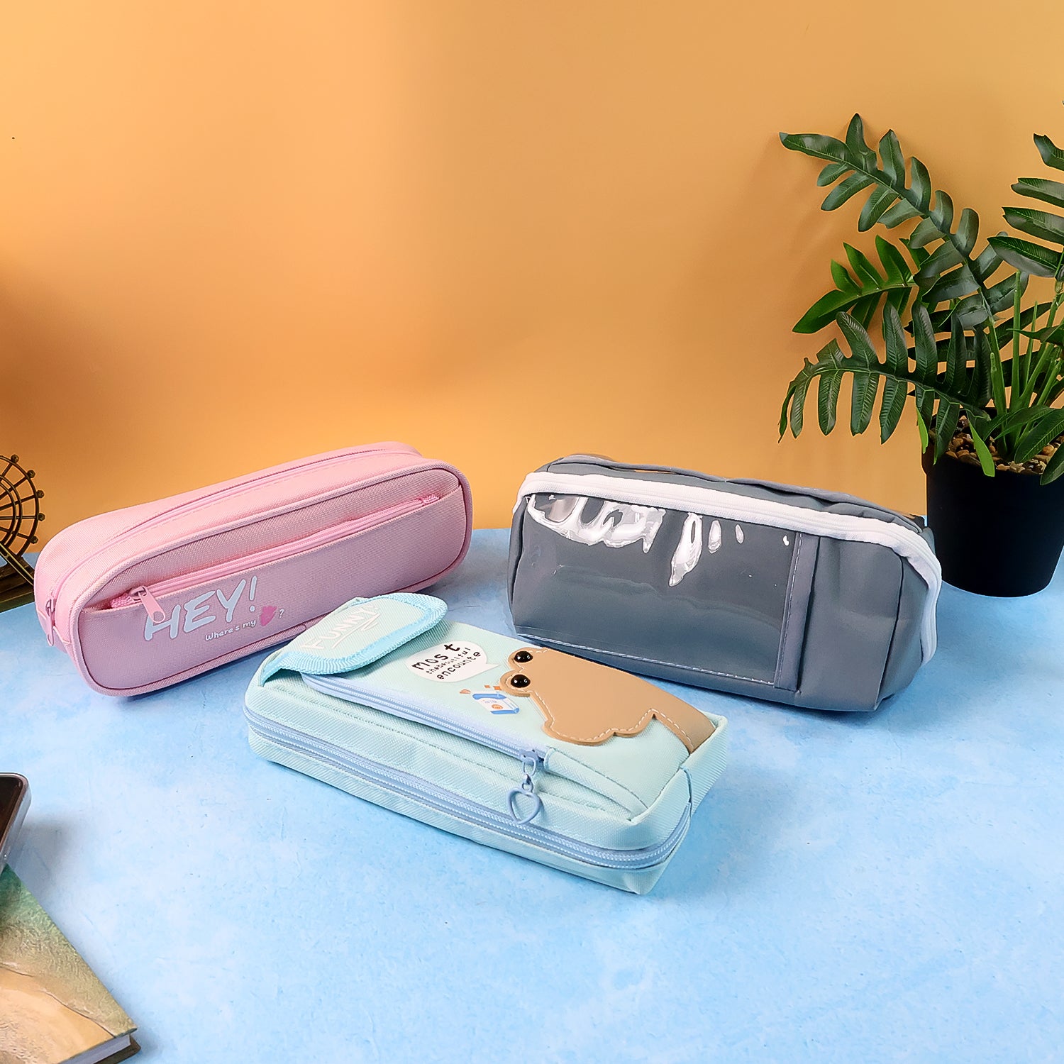 Printed Multipurpose Zipper Pencil Pouch - (1 Pc / Mix Design) - Image 3