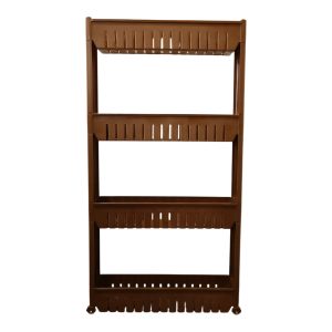 Multipurpose Plastic 4 Layer Storage Rack with Wheels