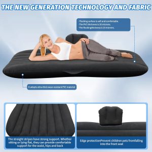 Inflatable Car Air Mattress Bed (132 × 96 cm, 1 Set)