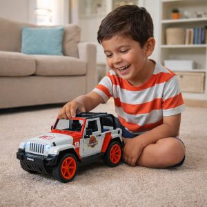 Kids Dinosaur Hunter Off-Road Friction Powered Toy Jeep Car (1 Pc)
