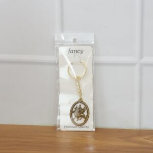 Premium Golden Metal Durga Maa Keychain (1 Pc)