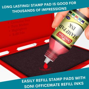 Officemate Stamp Pad Ink 100ml – Long-Lasting, Fade-Resistant, Premium Refill Ink