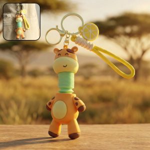 Cute Giraffe Cartoon Keychain (1 Pc)