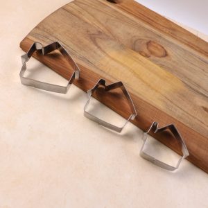 Stainless Steel House Shape Cookie Cutter Set (3 Pc Mix Design Set)