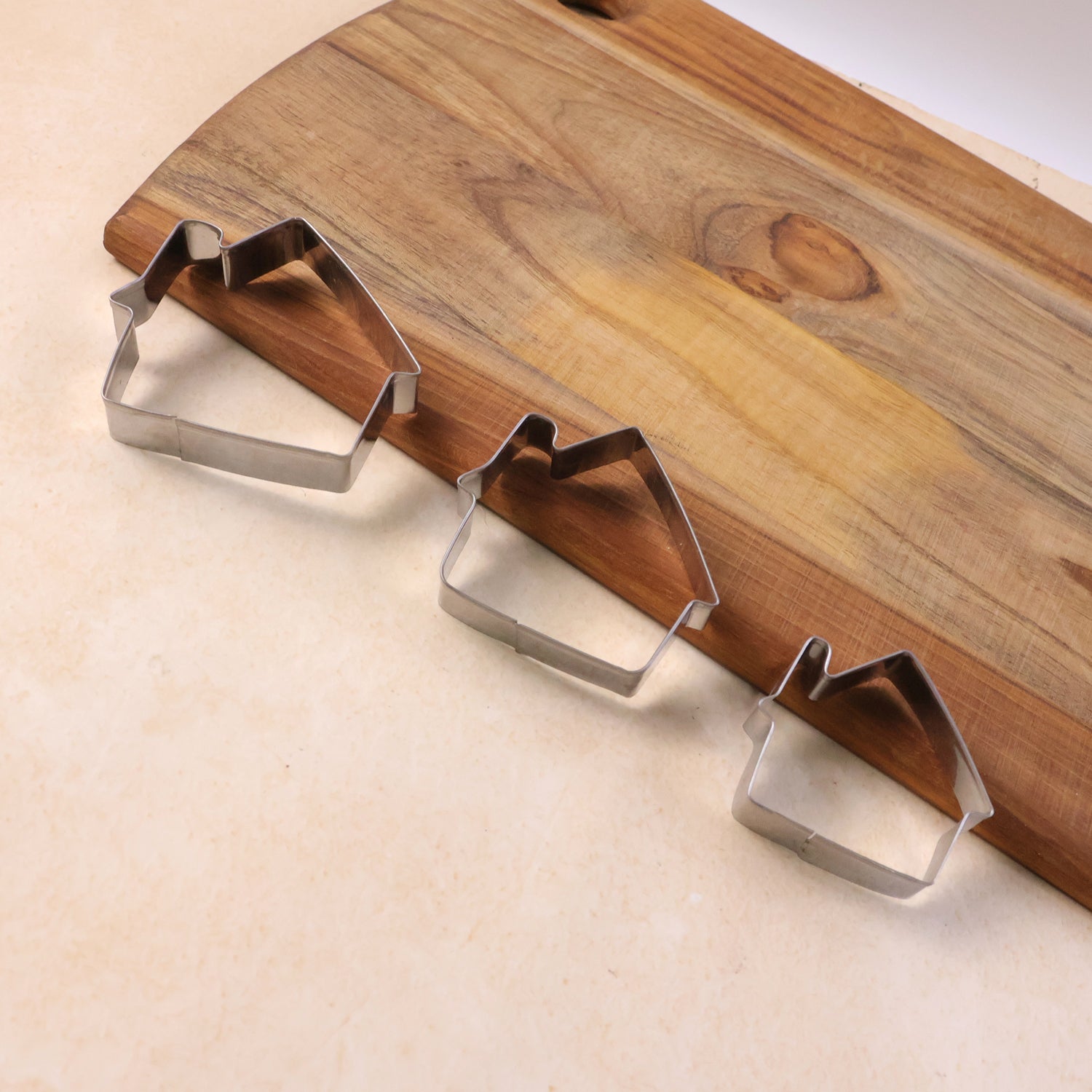 Stainless Steel House Shape Cookie Cutter Set (3 Pc Mix Design Set) - Image 7