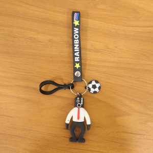 Rainbow Strap Cartoon Football Boy Keychain (1 Pc)