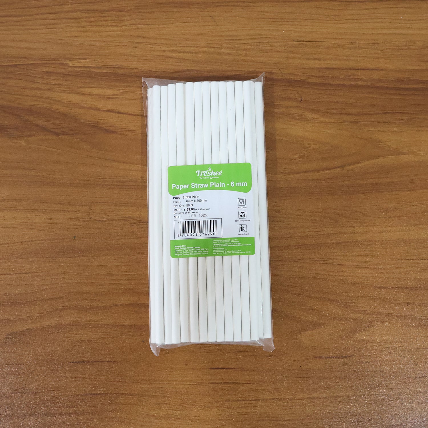 Paper Straw – Plain 6 mm Diameter, 200 mm Length, 50 Pcs Pack - Image 8