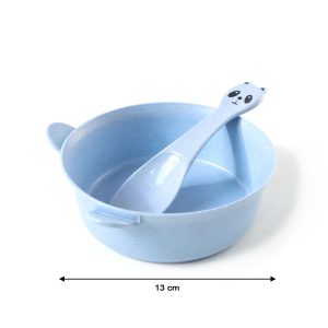 Wheat Straw Kids Soup Bowl with Matching Spoon (240ML, 1 Set )
