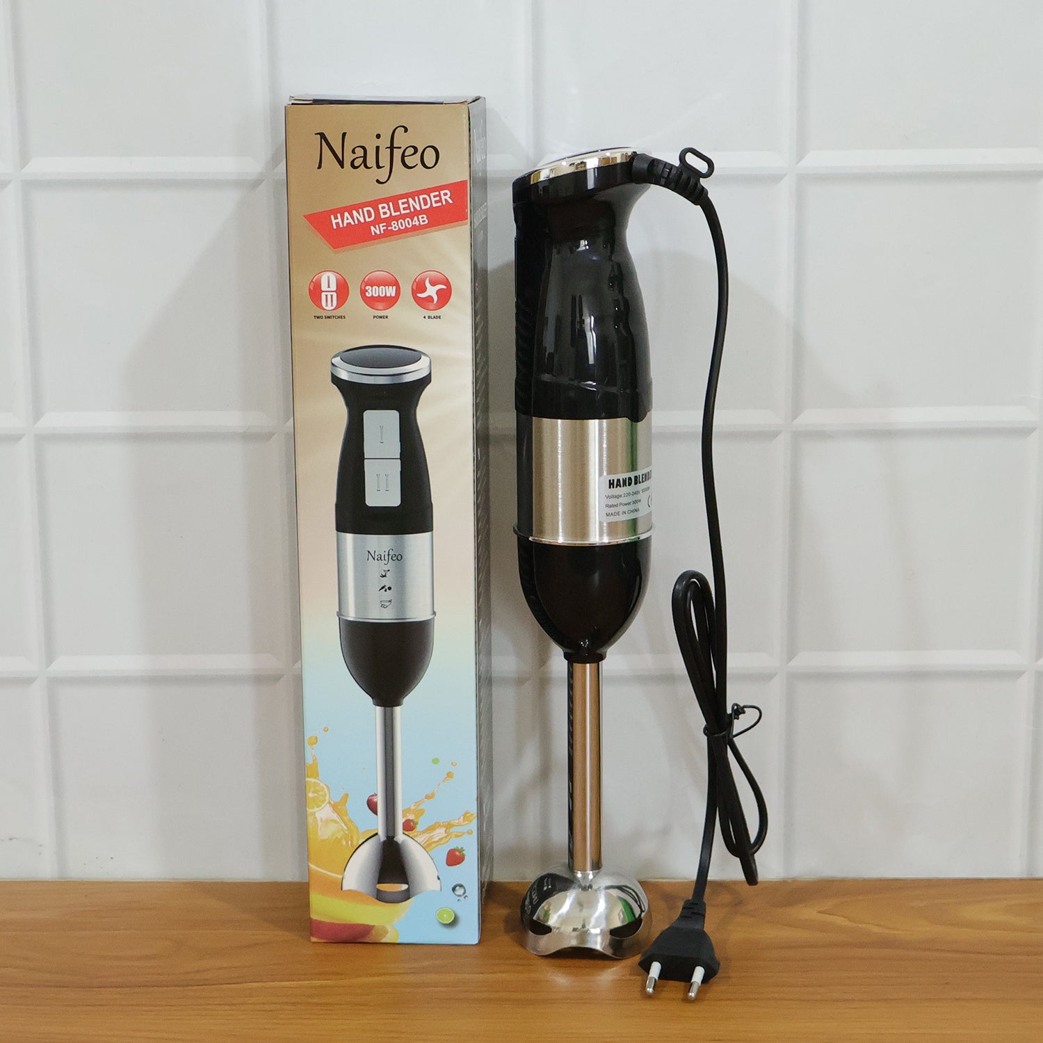 Stainless Steel Handheld Emulsion Blender With Four-blade Blade (300W / 1 Pc) - Image 8