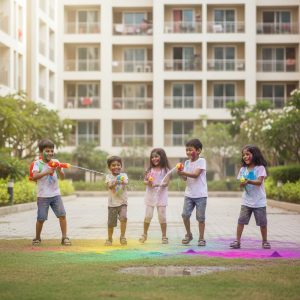 Kids Backpack Style Water Gun with Tank and Pipe Set, Pichkari (1 Set)