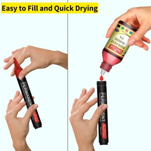 Officemate Permanent Marker Ink 100ml – Black, Refill Ink for Permanent Markers