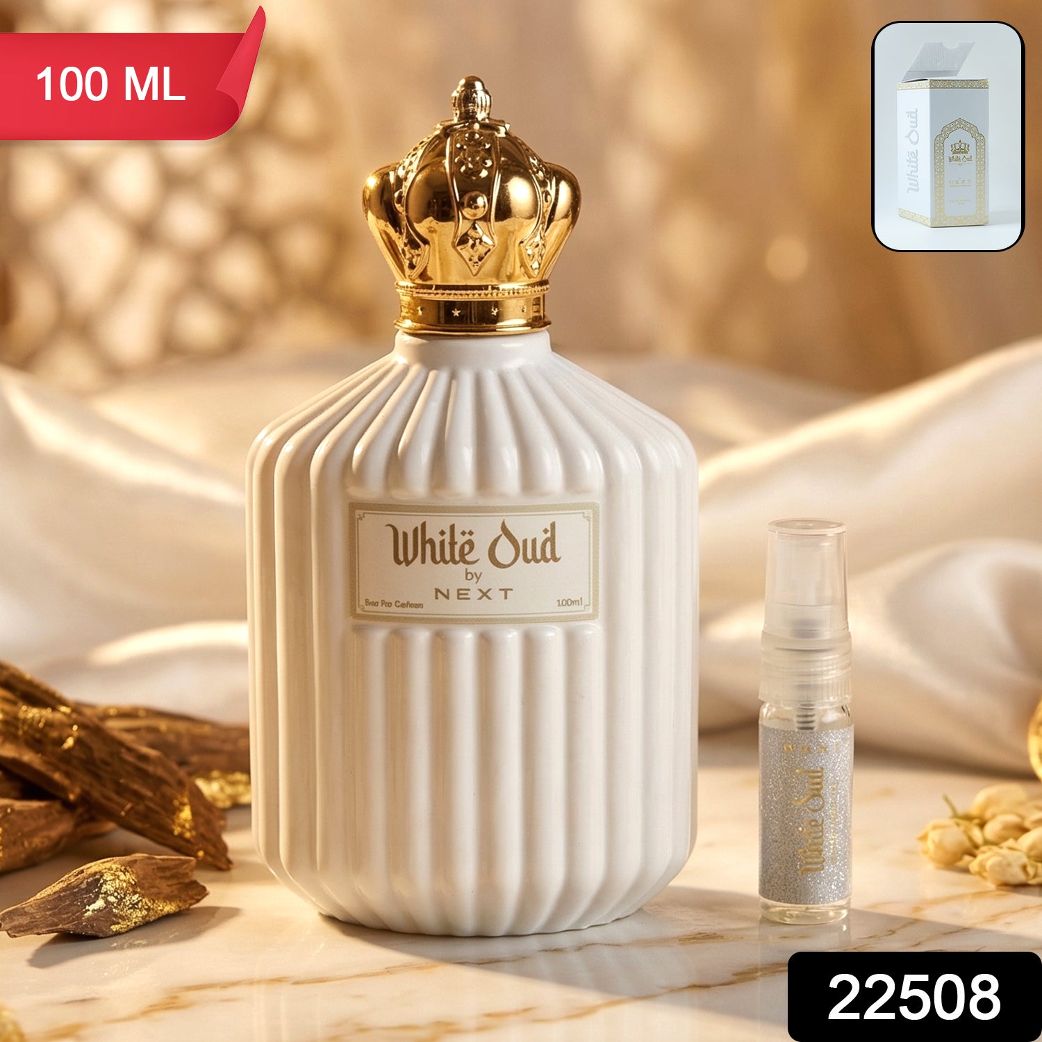 Next White Oud Premium Long Lasting Perfume Spray 100 ML - Image 2